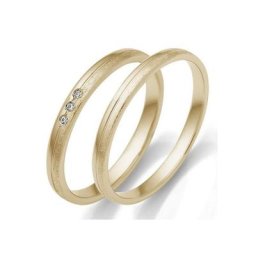 Firetti Trauring mit Gravur glanz, eismatt, Diamantschnitt, 2,5 mm breit, Made in Germany, wahlweise mit oder ohne Brillanten