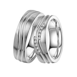 DOOSTI Trauring ST-091-D, ST-091-H, ST-092-D, ST-092-H, ST-093-D, ST-093-H, Made in Germany, wahlweise mit oder ohne Zirkonia