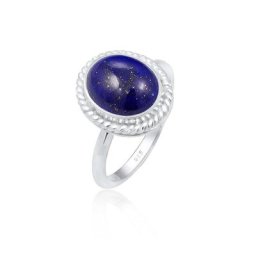 Elli Premium Fingerring Cocktailring Lapis Lazuli Edelstein 925er Silber
