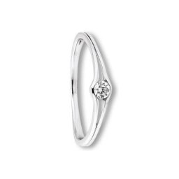 ONE ELEMENT Goldring Zirkonia Ring aus 333 Weißgold, Damen Gold Schmuck