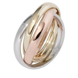 JOBO Goldring Verschlungener Ring, 585 Gold tricolor