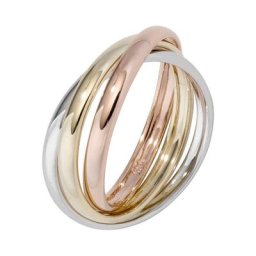 JOBO Goldring, 585 Gelbgold Weißgold Roségold tricolor