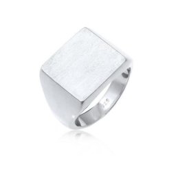 Elli Siegelring Siegelring Royal Matt Geo Quadrat Trend 925 Silber