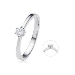 ONE ELEMENT Diamantring 0,15 ct Diamant Brillant Ring aus 750 Weißgold, Damen Gold Schmuck