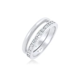 Elli Solitärring Kristalle Memoire Bandring Basic (2 tlg) Silber