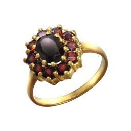 Vivance Fingerring 925/- Sterling Silber vergoldet Granat