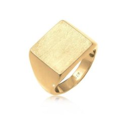 Elli Siegelring Siegelring Royal Matt Geo Quadrat Trend 925 Silber