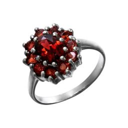 Vivance Fingerring 925/- Sterling Silber Granat