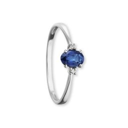 ONE ELEMENT Diamantring 0,02 ct Diamant Brillant Safir Ring aus 585 Weißgold, Damen Gold Schmuck