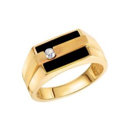 Firetti Silberring Ringkopf in eckiger Form und matt/glanz Optik, mit Onyx, Zirkonia (synth)
