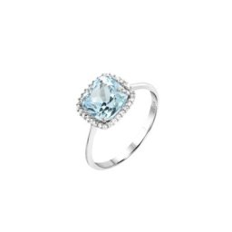 Fascination by Ellen K. Fingerring 375 Gold weiß Topas blau Zirkonia weiß