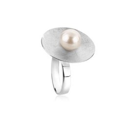Nenalina Perlenring Kreis Muschelkernperle Gebürstet 925er Silber