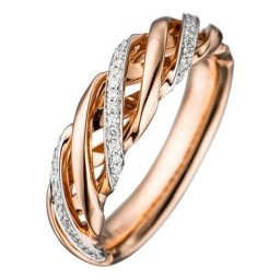 JOBO Diamantring, 585 Roségold bicolor mit 36 Diamanten