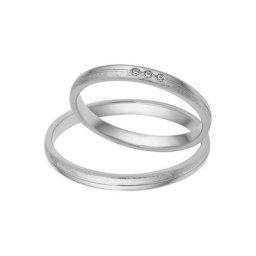 Firetti Trauring mit Gravur glanz, eismatt, Diamantschnitt, 2,5 mm breit, Made in Germany, wahlweise mit oder ohne Brillanten