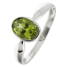 JOBO Silberring, 925 Silber mit Peridot
