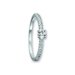 ONE ELEMENT Goldring Zirkonia Ring aus 333 Weißgold, Damen Gold Schmuck