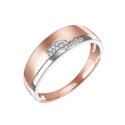 Firetti Diamantring Feminin, Bicolor-Optik, teilw. rhodiniert, Glanz, massiv, mit Brillanten