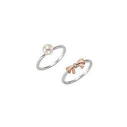 Vivance Fingerring 925/- Sterling Silber mit Perle & Zirkonia