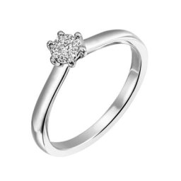 Firetti Diamantring Verlobung, ca. 2,40 mm breit, mit Krappenfsassung, glänzend, massiv, mit Brillanten