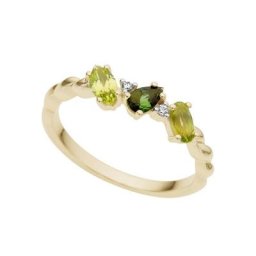 Firetti Diamantring Kordel, verschlungen, mit Turmalin, Peridot