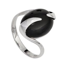 JOBO Silberring, 925 Silber mit Onyx