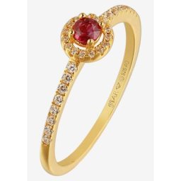 Stardiamant Fingerring D6522G, D6523G, D6524G, mit Rubin, Saphir oder Smaragd und Brillanten