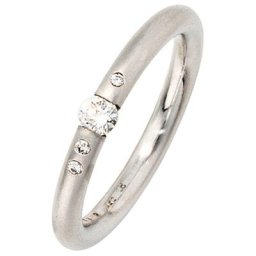 JOBO Diamantring, 950 Platin mit 4 Diamanten