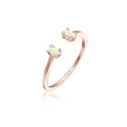 Elli Fingerring mit Opal Oval Offen Verstellbar 925 Silber
