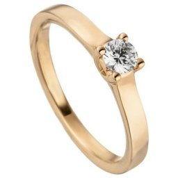 JOBO Fingerring Ring mit Diamant Brillant 0,25 ct., 585 Roségold