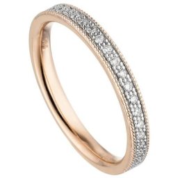 JOBO Fingerring Ring mit 19 Diamanten, 585 Roségold
