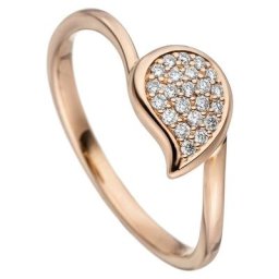 JOBO Fingerring Ring mit 22 Diamanten, 585 Roségold