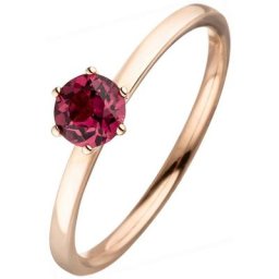 JOBO Fingerring, 585 Roségold mit Rhodolith