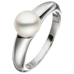 JOBO Perlenring, 925 Silber mit einer Süßwasser-Zuchtperle