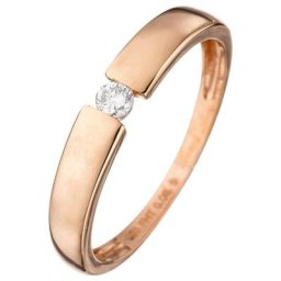 JOBO Solitärring, 585 Roségold mit Diamant 0,08 ct.