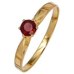 JOBO Goldring, 585 Gold mit Granat