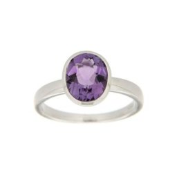 Orolino Fingerring 585/- Weißgold Amethyst Oval