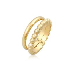 Elli Ring-Set Bandring Basic Kugel Design (2 tlg) 925 Silber