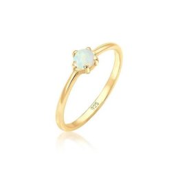 Elli Fingerring Silberring mit synth. Opal rund 925er Silber