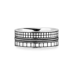 CAÏ Fingerring 925/- Sterling Silber rhodiniert Struktur