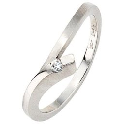 JOBO Solitärring, 950 Platin mit Diamant 0,03 ct.