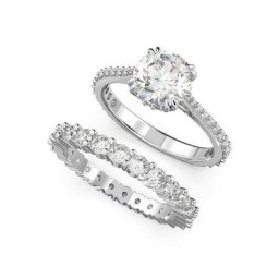 Swarovski Ring-Set Constella, Princess-Schliff, 5649216,-13,-15,5647662 (Set, 2-tlg), mit Swarovski® Kristall