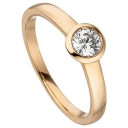 JOBO Fingerring Ring mit Diamant Brillant 0,25 ct., 585 Roségold