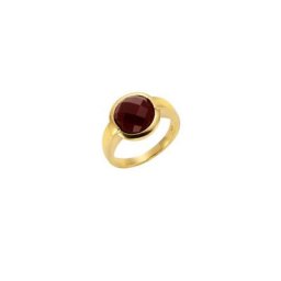 Jamelli Fingerring 925 Silber vergoldet Achat dunkelrot