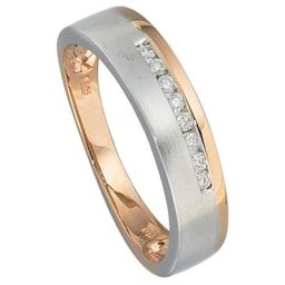 JOBO Diamantring, 585 Gold bicolor mit 8 Diamanten