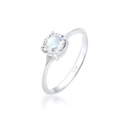 Elli Fingerring Solitär Rund Verlobung Kristalle Silber