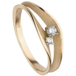 JOBO Fingerring Ring mit 2 Diamanten, 585 Gold