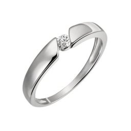 Firetti Diamantring Solitär, Spannfassung, ca. 3,2 mm breit, Glanz, rhodiniert, massiv, mit Brillant