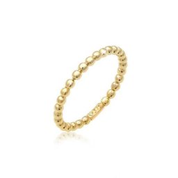 Elli Premium Fingerring Basic Bandring Geo Minimal Ball Look 375 Gelbgold