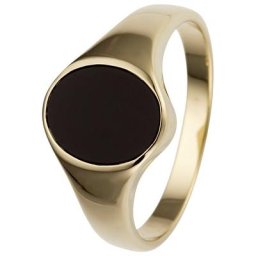 JOBO Fingerring, 585 Gold mit Onyx oval