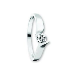 ONE ELEMENT Goldring Zirkonia Ring aus 333 Weißgold, Damen Gold Schmuck
